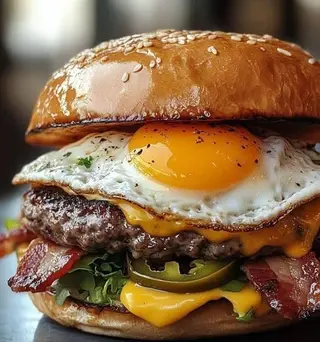 Hamburger With Egg