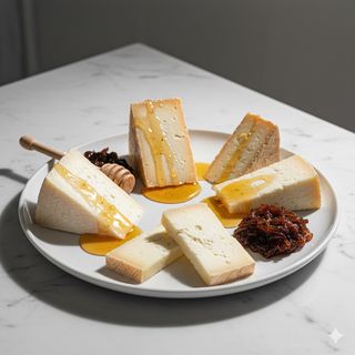 Tagliere di pecorini con miele e cipolla caramellata
