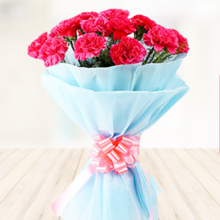 Bukiet malinowych goździków 