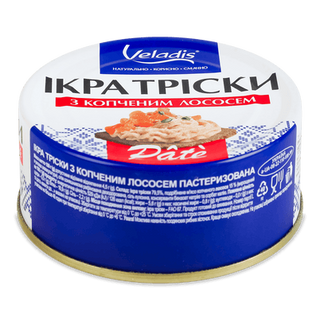 Ікра тріски Veladis Pate з копченим лососем (100г)