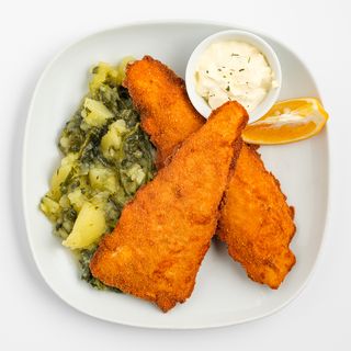 Pohani oslić s krumpir salatom