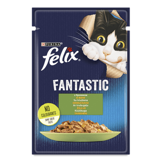 Корм для котів Felix Fantastic з кроликом в желе (85г)