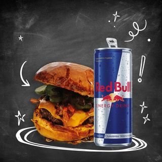 Мийт бургер говеждо + RedBull