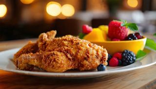 Poulet Crispy + Salade de fruits