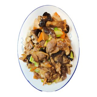 2195 Патица с китайски гъби, бамбук и зеленчуци (700г)