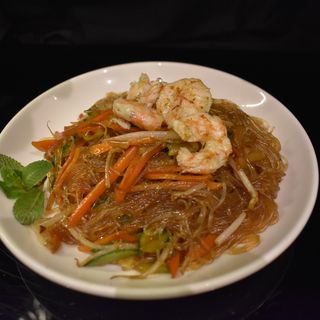 Spaghetti di soia con gamberi e verdure201