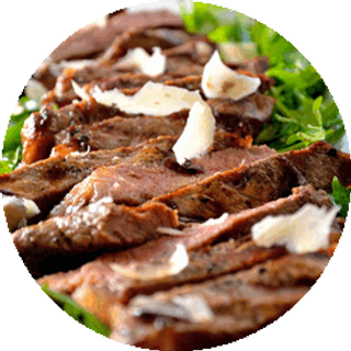 Tagliata di manzo, rucola e grana