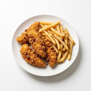 Pollo Crispy Con Fritas (Ración)