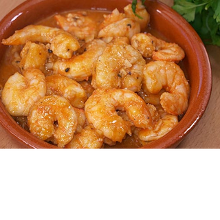 Gambas con ajo y jengibre