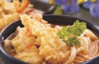 204 Tempura udon spaghetti di riso e gamberi