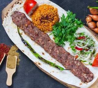 Адана кебаб с овощами