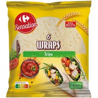 Wrap Tortillas de Trigo Carrefour 6 Ud. 370 Gr.