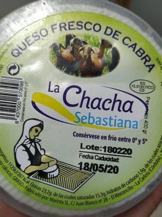 Queso fresco de la chacha sebastisna de cabra 2.50gr