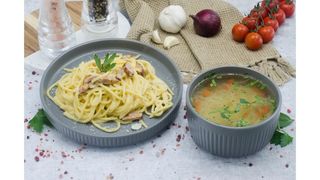 Supa cu fidea,spaghetti carbonara