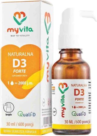 Naturalna witamina D3 D-3 2000IU 600 kropli 30ml MyVita