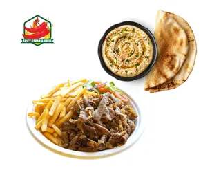 Talerz kebab z samym mięsem premium + Mutabal z Pitą