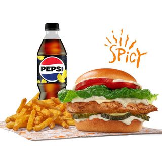 Naked Spicy Chicken Sandwich Large Meal