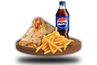 Комбо меню Шаурма Сир та М'ясо + Фрі 240 + Пепсі 0,5