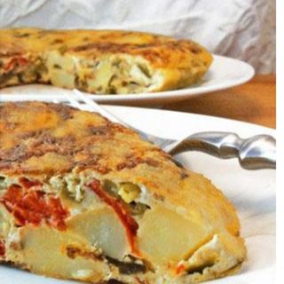 Tortilla de patatas con verduras 