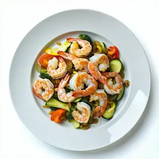 325.Gamberi e verdure miste