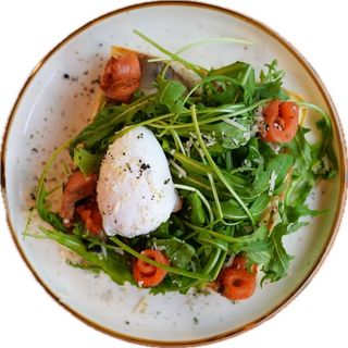 Вафли из кабачков с малосольным лосоем