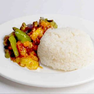 Three vegetables rice bowl