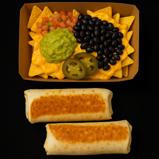 Combo 2 Burritos + Nachos Veggie