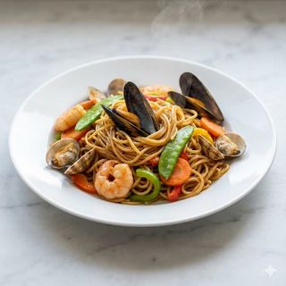 299 Spaghetti di soia con frutti di mare