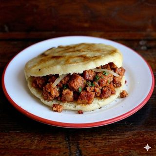 Arepa con chorizo