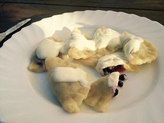 Pierogi z jagodami 6 szt. wegetariańskie