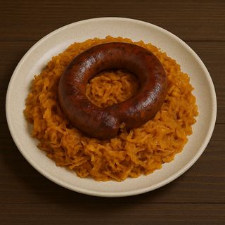 Varză călită cu cârnat de casă