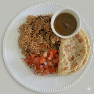 Pilau + Chapati + Juice