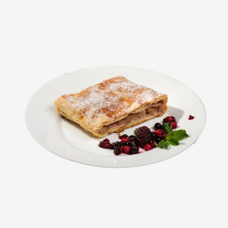 strudel cu mere si sos de vanilie