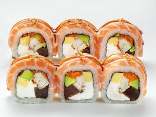 Умамі-рол з лососем та вугрем