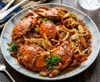 Crabe Sauté  Attiéké