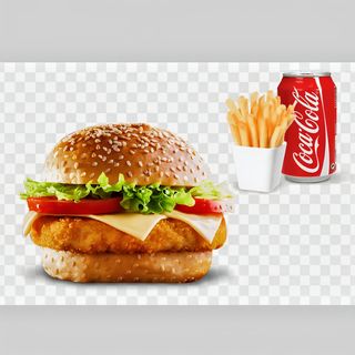 Panino con cotoletta, patatine e bevanda a scelta