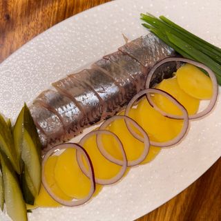 Филе сельди с отварным картофелем и луком 