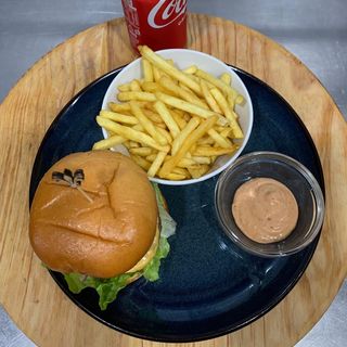 Smash Frango Menu Batata fritas com coca-cola lata33cl