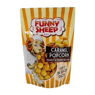 Popcorn w karmelu z orzeszk. i masl.orzech., 100g, Funny Sheep