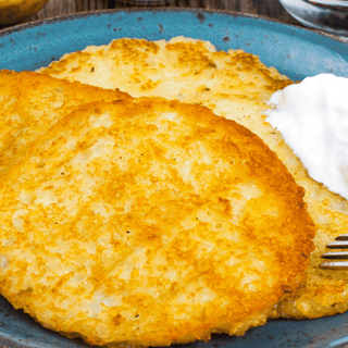 4 szt placki ziemniaczane z śmietaną i cukrem