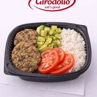 Veggy Box con Burger di melanzane-pomodoro a fetta-avocado-cereale a scelta