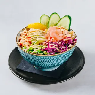 Poke losos tempura