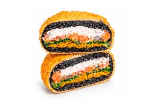 Біг Суші бургер black лосось - креветка
