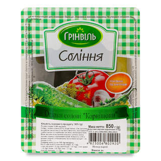 Огірки «Грінвіль» солоні корнішони (500г)