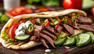 Kebab w bułce samo mięso