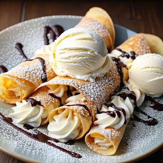 Palačinke sa kremom, plazmom i sladoledom