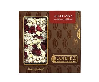 CZEKOLADA MLECZNA Z WIŚNIAMI I JABŁKIEM 85G