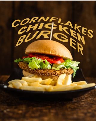 Cornflakes chicken burger