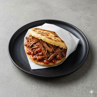 Arepa Con Carne O Pollo Mechado (1 Ud.)