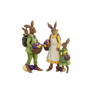  Familie iepurasi colorati  8,4 x 7,6 x 20,0 cm /12,0 x 7,0 x 19,5 cm